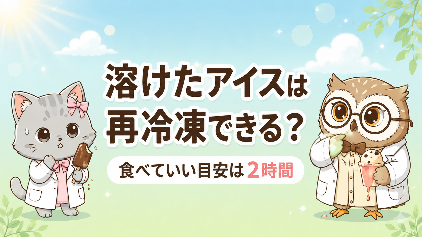 溶けたアイスは再冷凍できる？食べていい目安は2時間