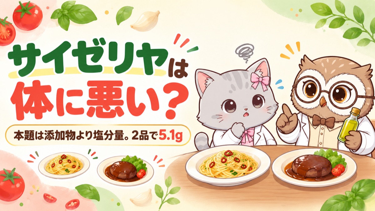 サイゼリヤは体に悪い？本題は添加物より塩分量。2品で5.1g（アイキャッチ）