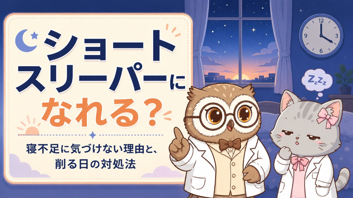 ショートスリーパーになれる？寝不足に気づけない理由と、削る日の対処法。フクロウのサカと猫のルナ